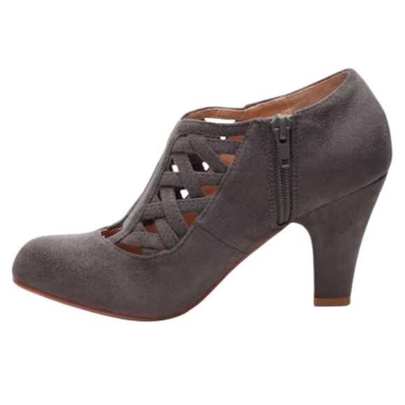 JOURNEE COLLECTION PIPER Women's Cagey Upper Ankle Boot Heel Booties Grey Size 9 - Picture 6 of 10